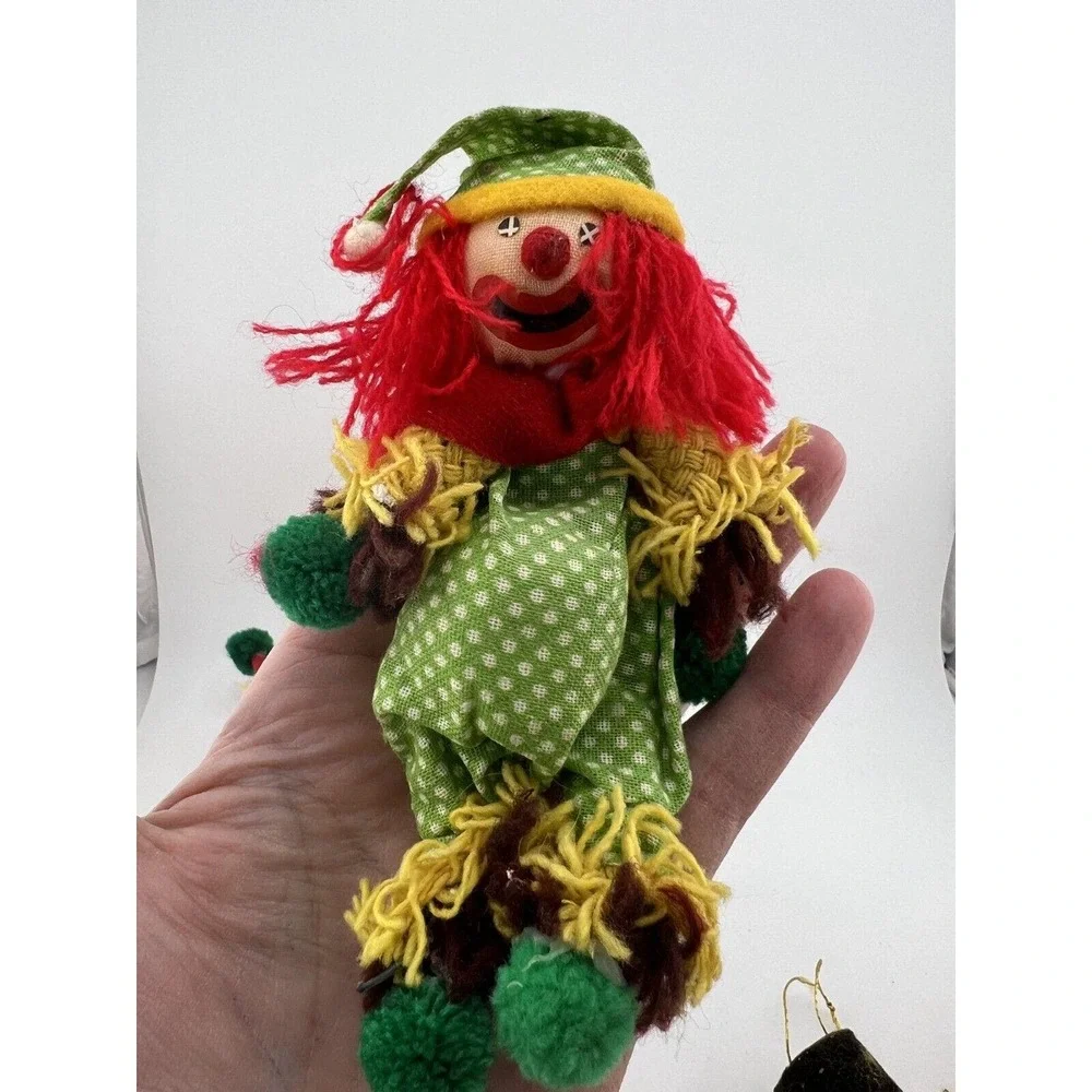 Vintage Home Decorative Happy Holidays Christmas‎ Clowns Ornaments - Set of 6